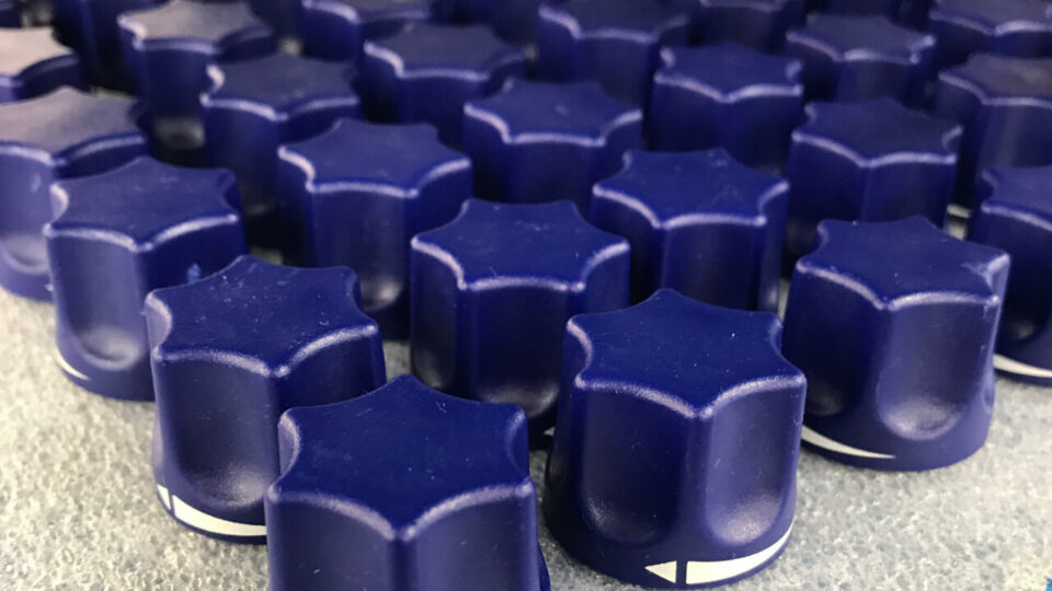 Blue pad printed knob